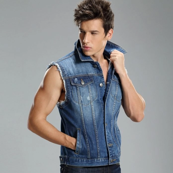 Plus Size XXXL 4XL Spring Summer Men s Ripped Destroyed Blue Denim Vest Cool Casual Sleeveless 696x696