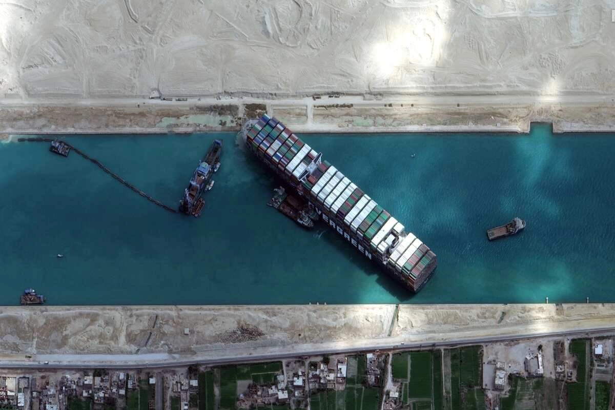 Suez Crisis latest news Suez Canal Egypt evergreen container ship Ever Given Suez Canal Block.jpg