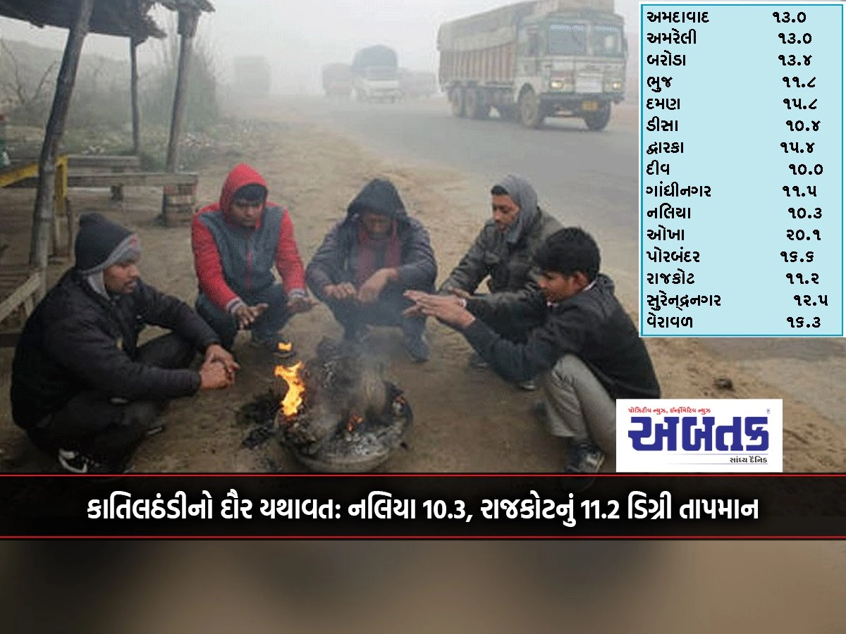 Cold weather continues: Nalia 10.3 degrees, Rajkot 11.2 degrees