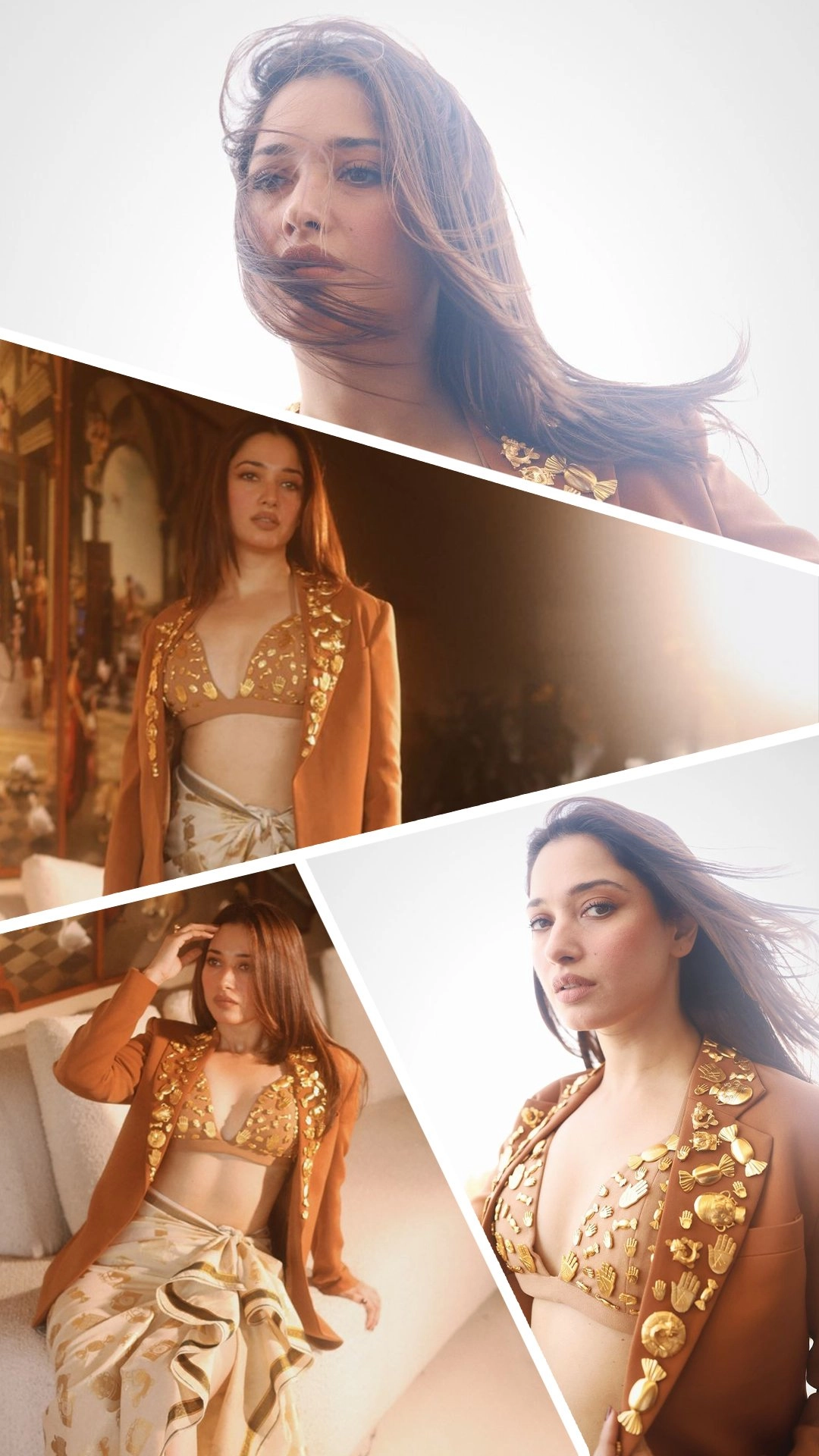 Tamannaah created a ruckus among the fans by wearing a blazer over a dhoti