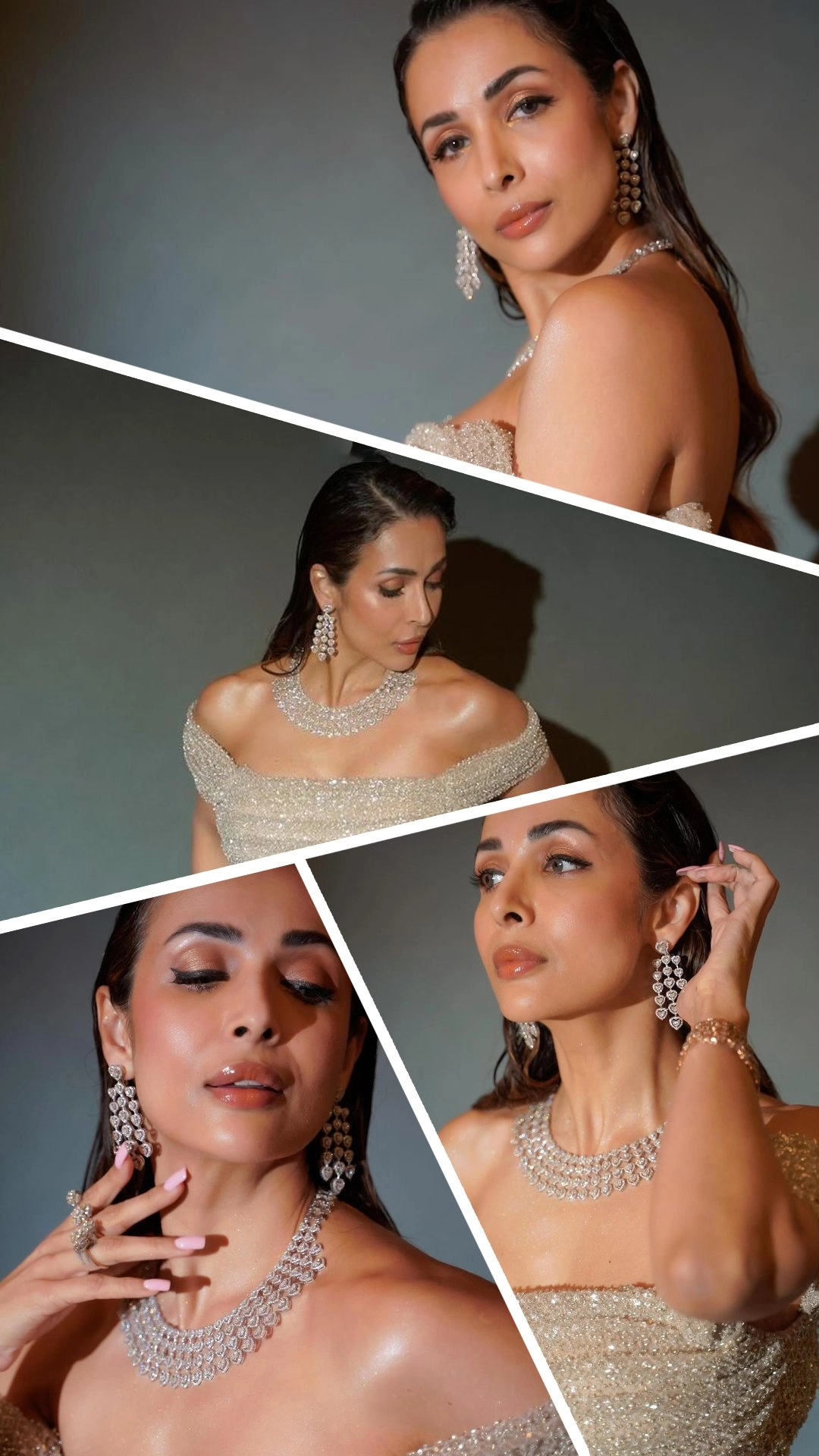 Malaika Arora looks stylish in a sparkling off-shoulder dress