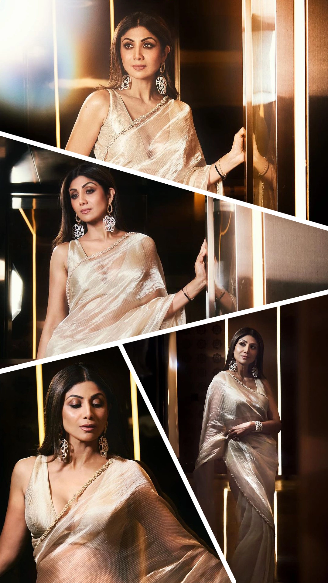 Shilpa Shetty's glamorous look in golden saree