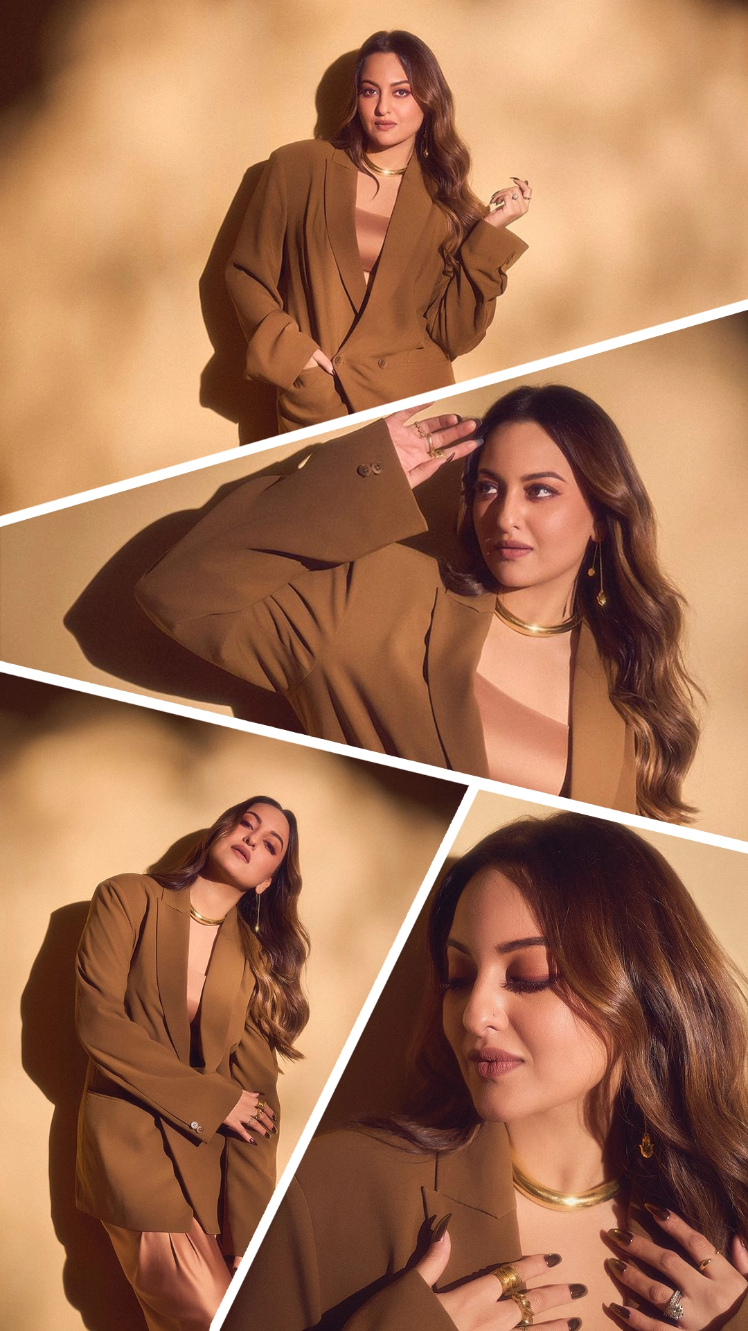 Sonakshi Sinha's chocolatey boss lady look in a blazer and shirt