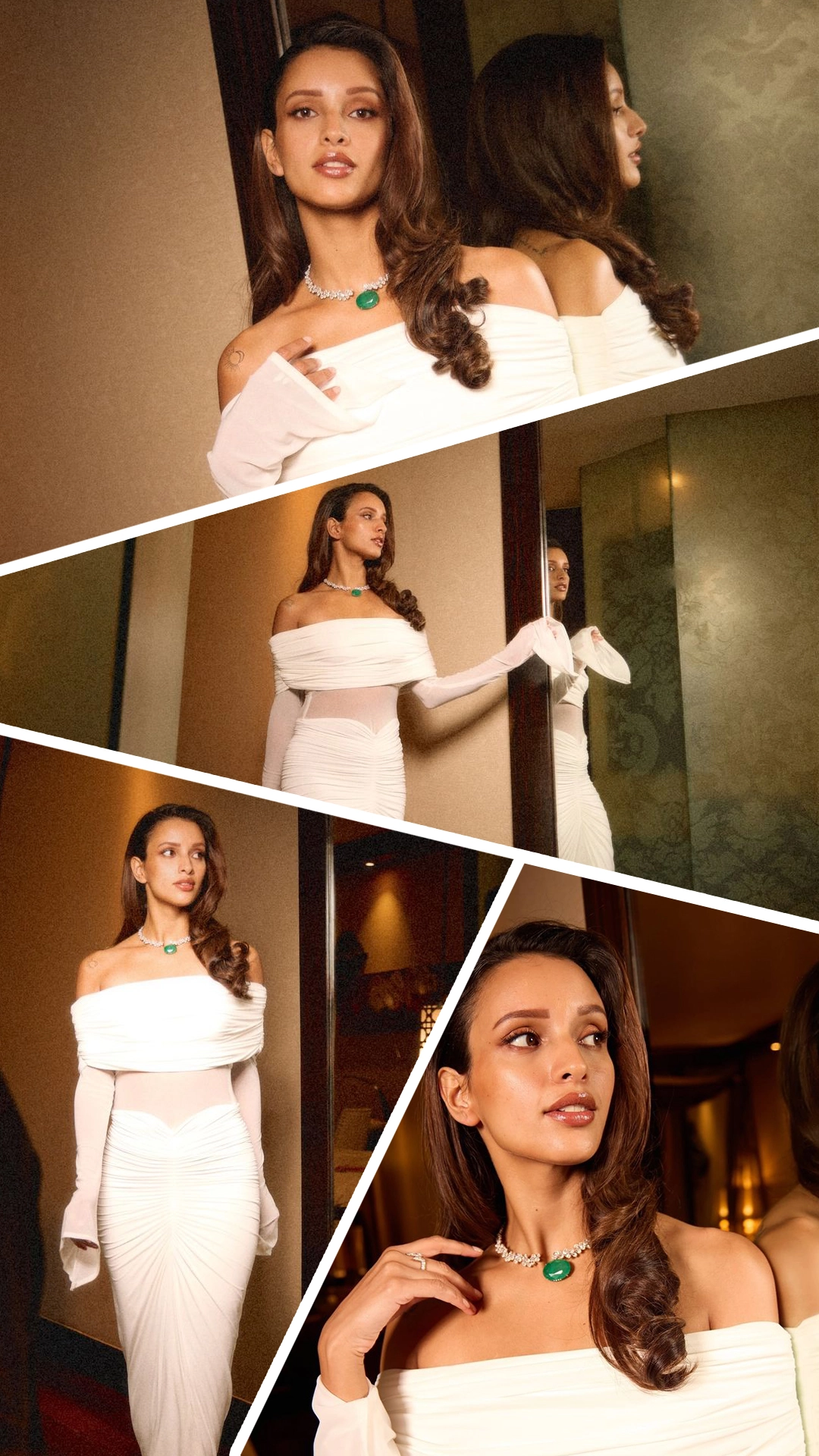 Tripti Dimri looks stunning in a white off-shoulder dress