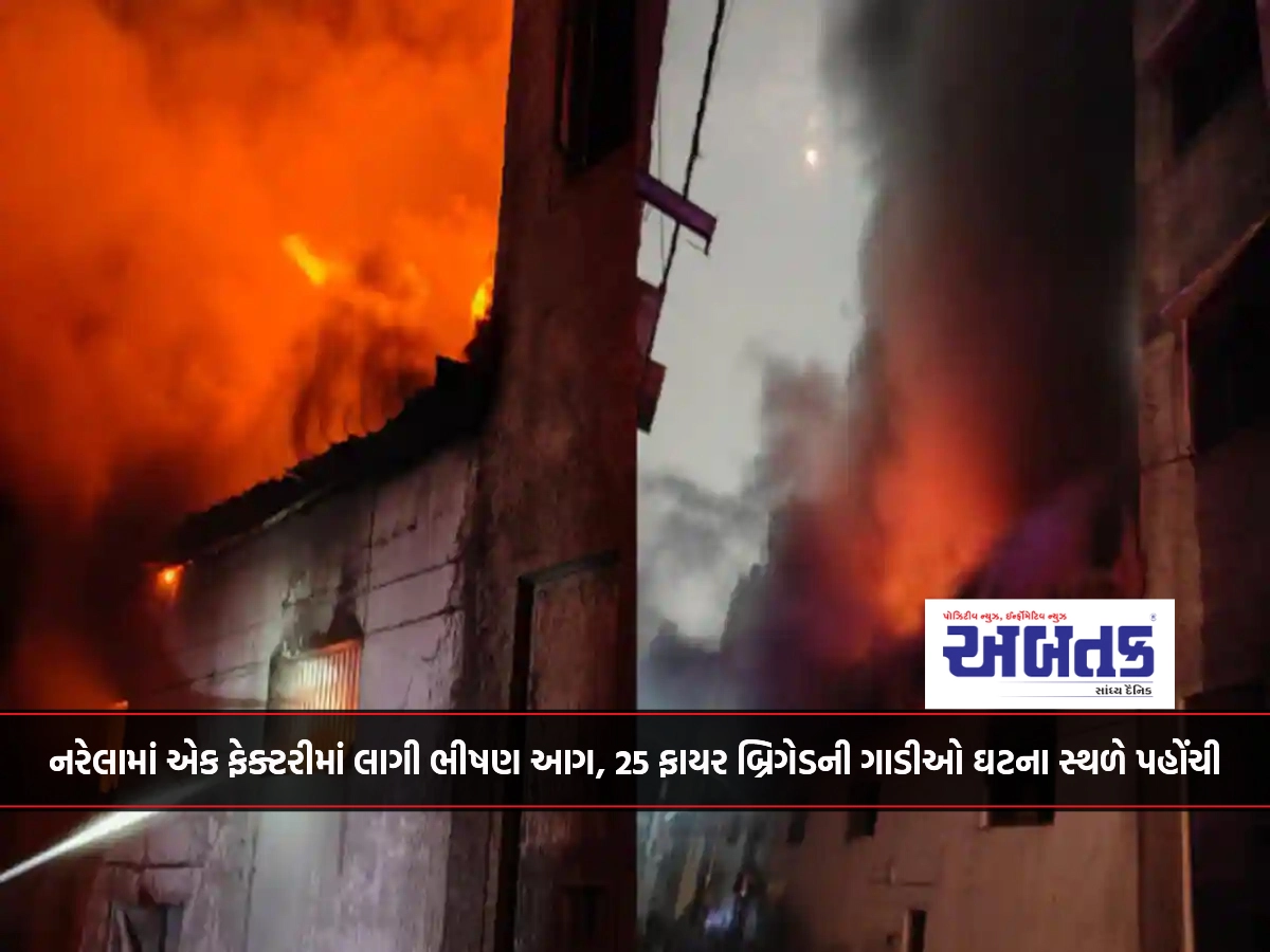 A huge fire broke out in a factory in Narela, 25 fire brigade vehicles reached the spot