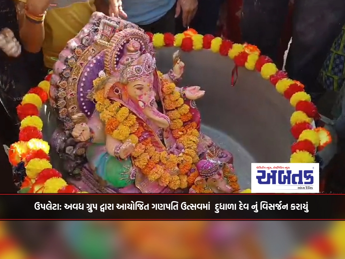 Upleta: Dudhala Dev was dissolved in the Ganapati festival organized by Avadh Group