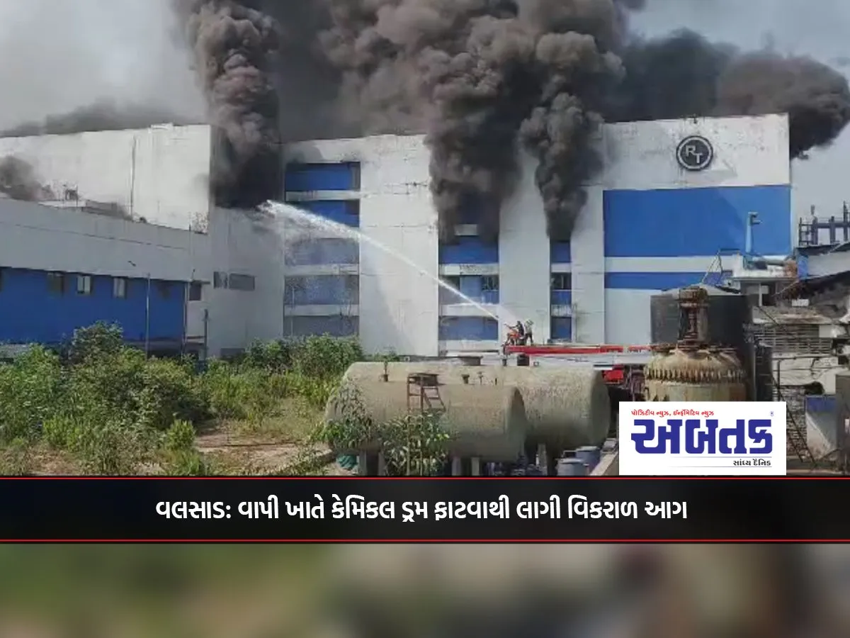Valsad: Fierce Fire Broke Out At Vapi Due To Bursting Of Chemical Drum