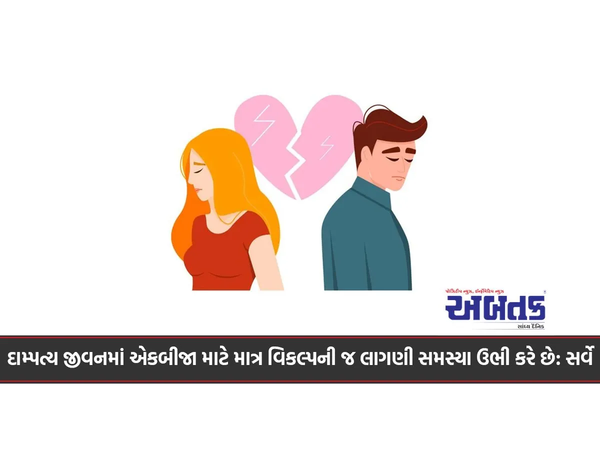 દામ્પત્ય જીવનમાં એકબીજા માટે માત્ર વિકલ્પની જ લાગણી સમસ્યા ઉભી કરે છે: સર્વે