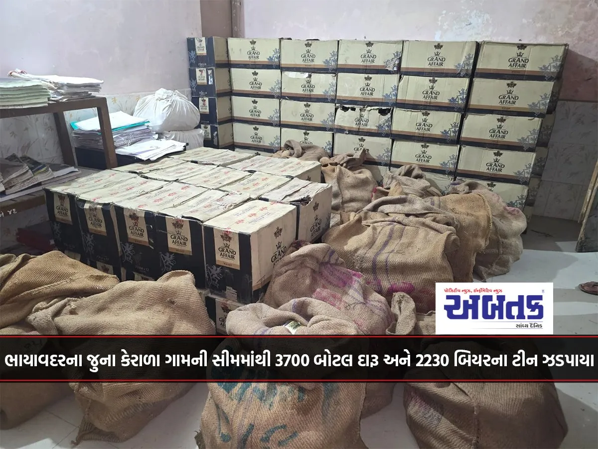 3700 Bottles Of Liquor And 2230 Beer Tins Seized From The Outskirts Of Bhayavadar'S Old Kerala Village