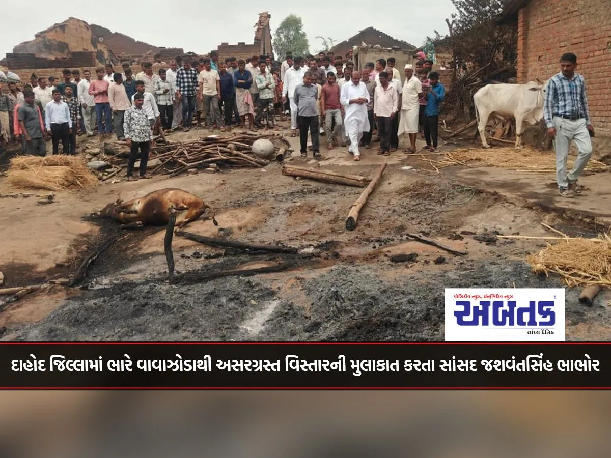 Mp Jashwant Singh Bhabhor Visits The Area Affected By The Severe Cyclone In Dahod District