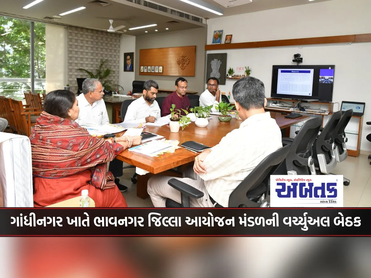 Virtual Meeting Of Bhavnagar District Planning Board At Gandhinagar