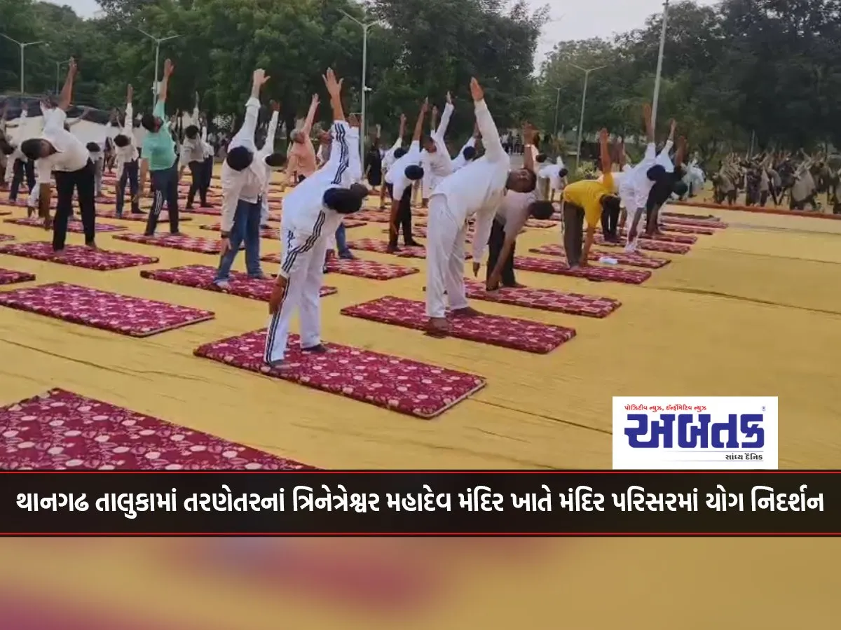Yoga Demonstration In The Temple Premises At Trinetreshwar Mahadev Temple, Tarnetar, Thangadh Taluka
