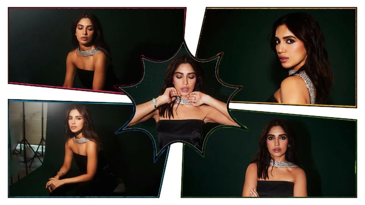 Bhumi Pednekar'S Glamorous Black Look With Soft Waves And Bold Eyes..!!