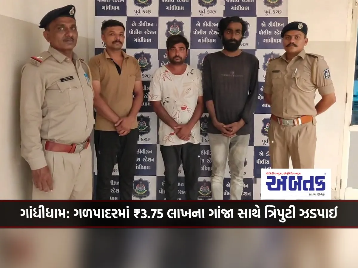 Gandhidham Trio Caught With Ganja Worth ₹3.75 Lakh In Galpadar