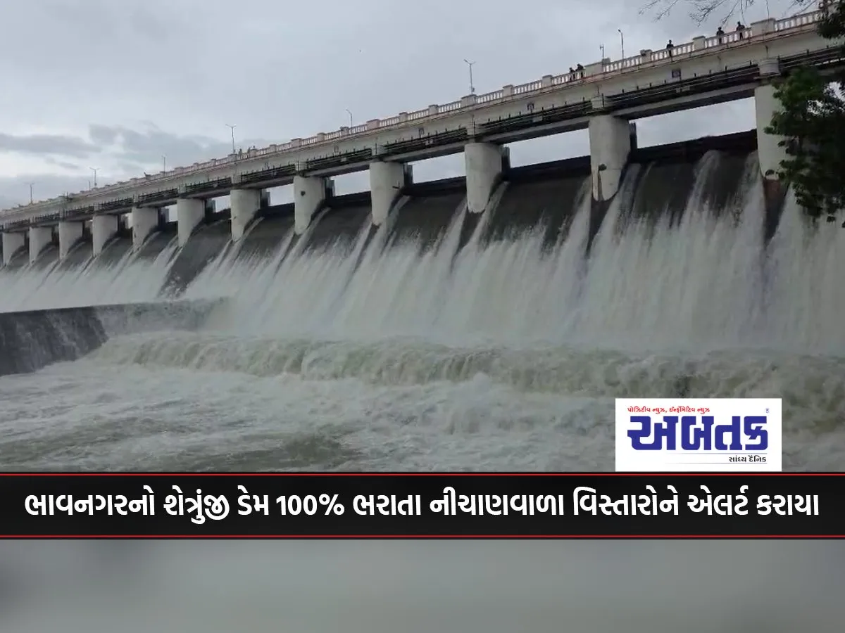 Low-Lying Areas Alerted As Bhavnagar'S Shetrunji Dam 100% Filled