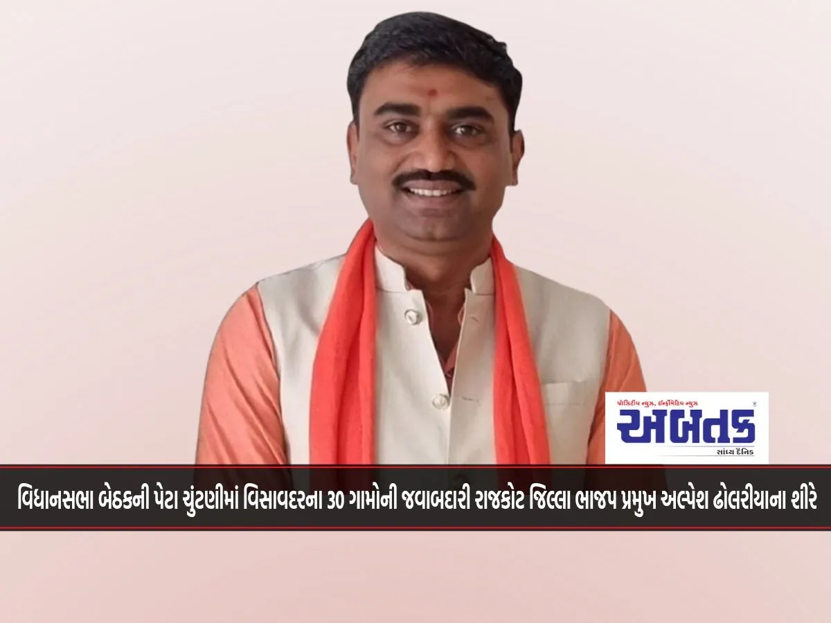 Rajkot District Bjp President Alpesh Dholaria Is Responsible For 30 Villages Of Visavadar In The By-Election To The Assembly Seat.