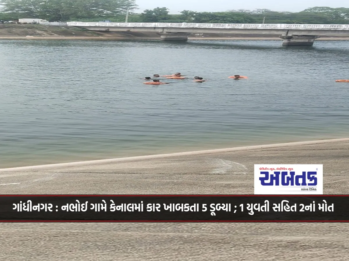 5 Drowned After Car Fell Into Canal In Nabhoi Village Of Gandhinagar; 2 Including 1 Girl Died